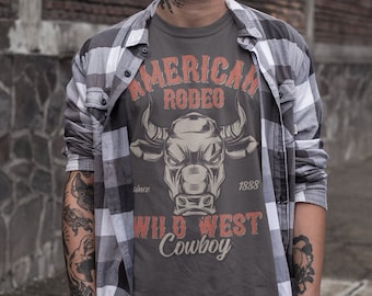 Urban Backwoods Bull Riding Graphic T-Shirt For Men – Premium Heavy Cotton, Regular Fit