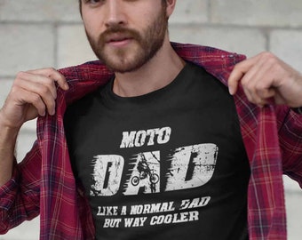 Funny Moto Dad T-Shirt: Grunge Motocross Silhouette