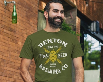 Men's Personalized Brewing T-Shirt Custom Beer Shirt Brewery TShirt Customized Tee Beer Shirts Brewing Shirt