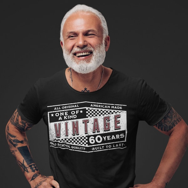 60th Birthday Gift Shirt For Men - Retro 1964 Design, Classic Fit T-Shirt