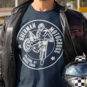 Men&#39;s Personalized Motocross Shirt Racing TShirt Custom Dirt Bike Shirts Quad T Shirt Personalized Gift Shirt Man Unisex Soft Tee