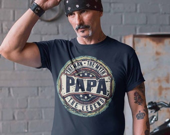Men's Funny Papa T Shirt Father's Day Gift Man Myth Legend Shirt Vintage Shirt Retro Gift Vintage Papa Shirt