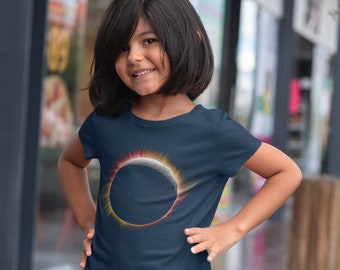 Kids Solar Eclipse Shirt Total Sun Eclipse Astronomy Gift Astronomer Science Stars Boy's Girl's Cool Space Geek Graphic Tee Unisex Youth