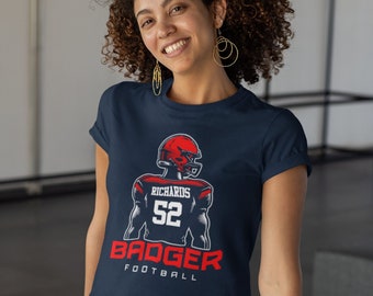 Women's Personalized Football T Shirt Custom Football Grandma Shirt Personalized Football Mom Team Pride Custom Ladies Shirts Gift Idea