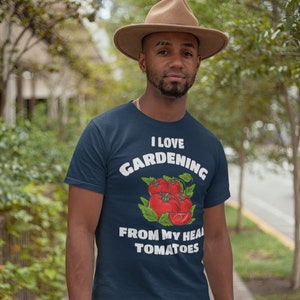 Men's Funny Gardening T-Shirt Gardener Shirt From My Head Tomatoes Shirts Garden Gift Idea