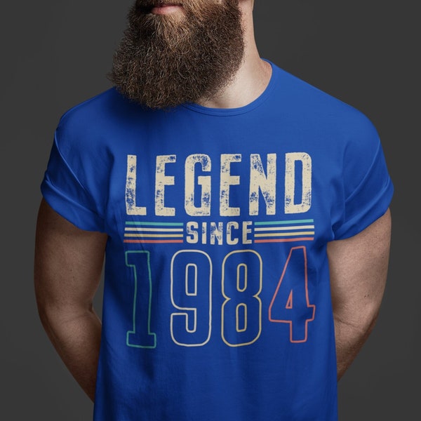 Men's Legend Since 1984 40th Birthday T-Shirt Retro Forty Shirt Gift Idea 40th Birthday Shirts Graphic Tee Vintage Shirt Man Unisex