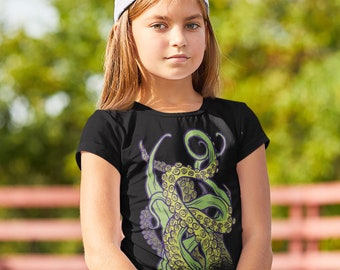 Kids Octopus T Shirt Tentacles Shirt Grunge Tee Aquatic Kraken Hipster Shirt Octopuses Gift Idea Youth Boys Girls