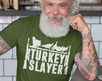 Men's Funny Hunter T Shirt Thanksgiving Shirt Turkey Slayer Shirt Turkey Hunting Tshirt Thanksgiving T-Shirt