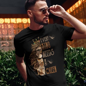 Men&#39;s Matching Lion T Shirt Couples Shirt Matching Lion Lioness Shirt King Shirt Every King Needs Queen Shirt