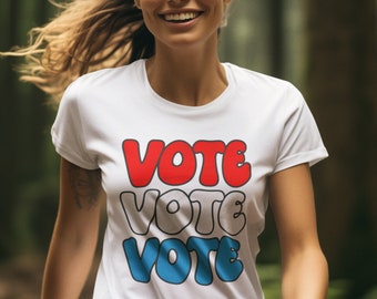 Women's Vote T Shirt Election Shirts Political Poll Worker Vintage Volunteer Get Voter Voting Democracy Tees Ladies Fit Woman Cut Gift Idea