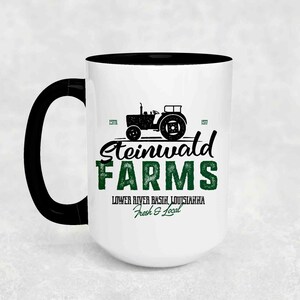 Personalized Farm Coffee Mug Vintage Farming Cup Personalized Farm Tractor Coffee Mugs Custom Farm Gift Farmer 15 oz. 20 oz. Jumbo image 1