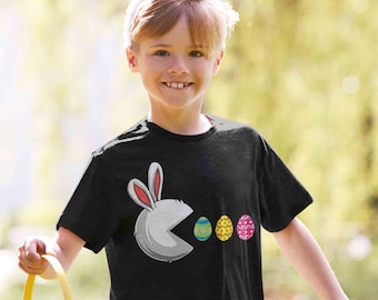 Kids Funny Easter Shirt Easter Bunny Eggs T Shirt Egg Hunter Tshirt Rabbit Graphic Tee Streetwear Boy's Girl's Youth Toddler