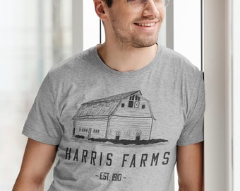 Men's Personalized Farm T Shirt Minimalist Shirt Barn Shirt Custom Farm Shirt Farmer Shirt Farmer Gift Idea Tshirt