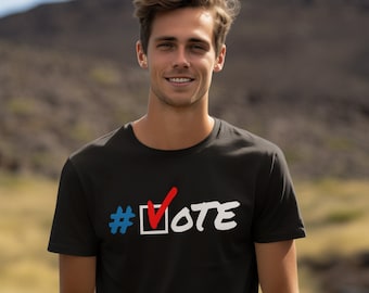 Men's #Vote T Shirt Election Shirts Political Poll Worker Voter Vintage Suffrage Tee Unisex Man Gift Idea Vote