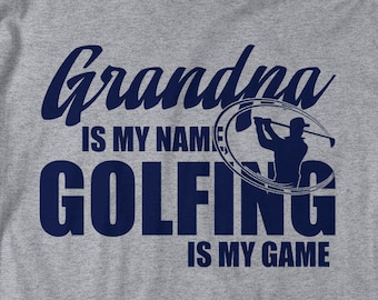 Men's Funny Golf T-Shirt Grandpa Is My Name Golfing Is My Game Shirt Gift Idea Papa Father's Day