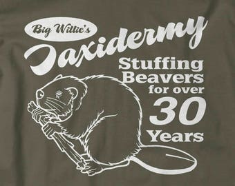 Men's Funny Taxidermy T-Shirt Offensive Stuffing Beavers Shirts Hunting Tees