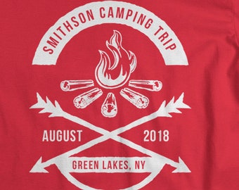 Men's Personalized Camp Fire T-Shirt Camping Shirts Custom Hipster Tee