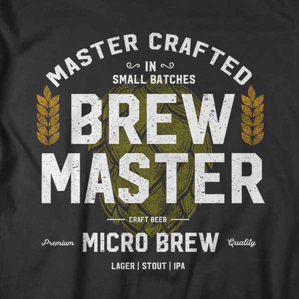 Men's Brew Master T-Shirt Craft Beer Shirts Micro Brew Tee Lager Sout IPA Shirts By Sarah Tees Vintage