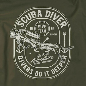 Shirts By Sarah Men&#39;s Funny Scuba Diver T-Shirt Do It Deeper Funny Diving Tee
