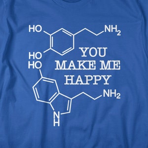 Men's Geek Dopamine Serotonin T-Shirt Chemistry Shirts Molecule Shirt For Geeks Science Scientist Tees
