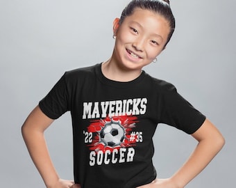 Kids Personalized Soccer T Shirt Custom Soccer Ball Team Shirt Personalized Player Soccer Player TShirt Custom Unisex Shirts Gift Idea