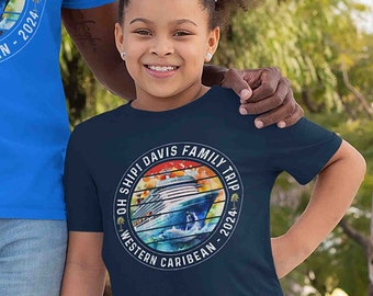 Kids Personalized Cruise Shirt Vacation Tee Custom Beach Trip TShirts Group T Shirts Matching Boat Yacht Unisex Youth Gift Idea