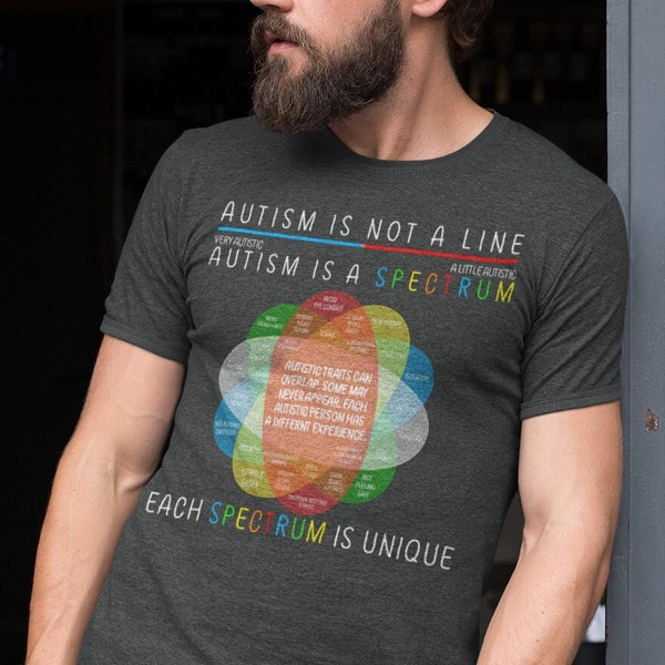 Men's Autism Is A Spectrum Shirt Puzzle Ribbon Awareness T Shirt Neurodiversity Divergent Asperger's Syndrome Neurodivergent ASD Man Unisex