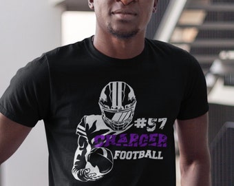 Men's Personalized Football T Shirt Custom Cool Running Back Player Frame Shirts Football Dad Football Mom T Shirt Unisex Mans Gift Idea