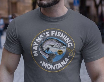 Personalized Fishing Shirt, Trout Fishing T Shirt, Fisherman Gift, Custom T Shirt Fisherman, Fishing Gift, Angler Tournament, Men's, Unisex,