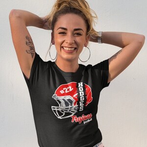 Women&#39;s Personalized Football T Shirt Custom Football Helmet Frame Shirts Football Mom Senior Nana T Shirt Ladies Gift Idea