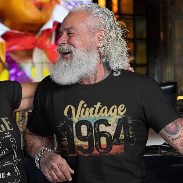 Men's Vintage 1964 Birthday T Shirt 60th Birthday Shirt Sixty Years Gift Grunge Bday Gift Men's Unisex Soft Tee Sixtieth Bday Unisex Man