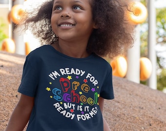 Kids Cute Preschool Shirt I'm Ready T Shirt Tee Boy's Girl's Pre-K Prek Back To Grade Elementary Gift School Unisex Youth TShirt