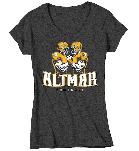 Women's Personalized Football T Shirt Custom Football Grandma Shirt Personalized Football Mom Team Pride Custom Ladies Shirts Gift Idea