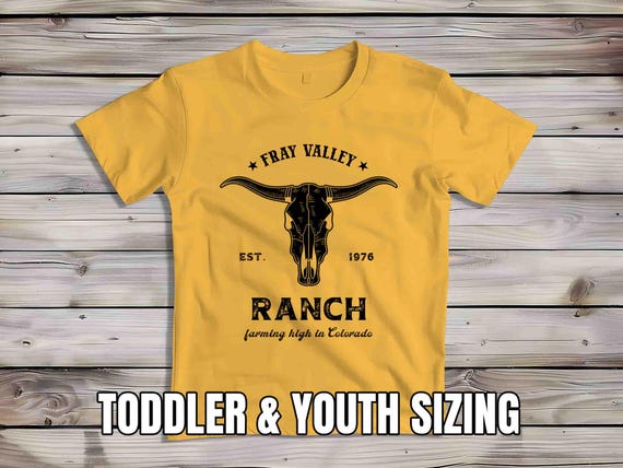 Kids Personalized Farm T Shirt Custom Cowboy Company Name Shirt Cattle Ranch Cow Skull Bull Farmer Rancher Logo Homestead Youth Gift Idea