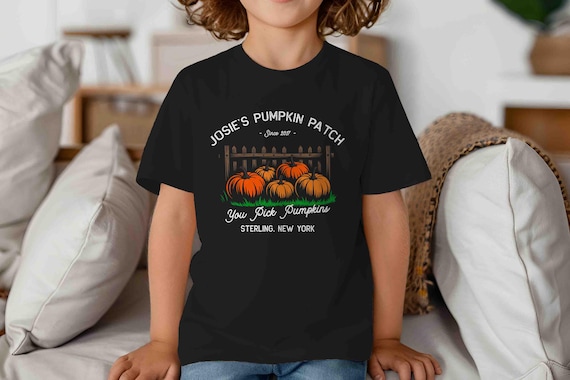 Kids Personalized Pumpkin Farm T-Shirt: Vintage Farmer Patch Design