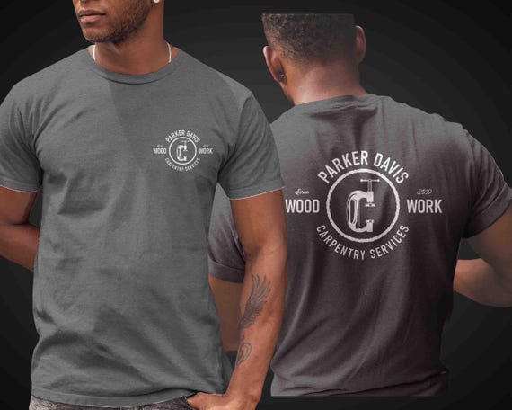 Men's Custom Construction Shirt Personalized Builder House Wood Work T Shirts Carpentry Clamp Logo Woodwork TShirt Unisex Mans Gift Idea
