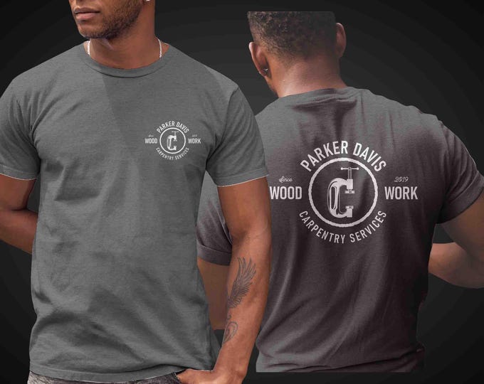 Personalized Woodworking T-Shirt: Construction Carpenter Gift, Custom Logo