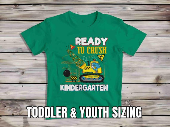 Kids Construction Kindergarten Shirt Back To School TShirt Dino T-Shirt Cute Kindergarten T Shirt Dinosaur Children's School Children's