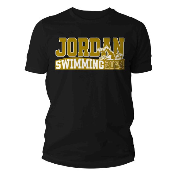 Men's Personalized Swim Team T Shirt Custom Swimming Dad Shirt Personalized Name Diving Mom Swimmer Senior Custom Unisex Gift Idea