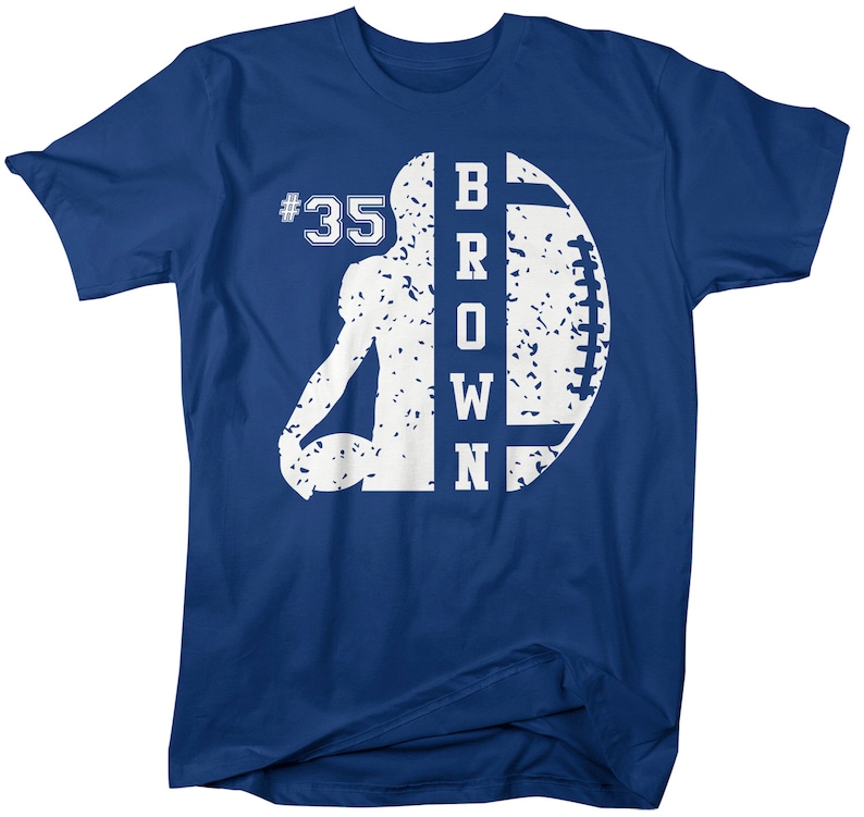 Men's Personalized Football T Shirt Custom Football Shirts Etsy