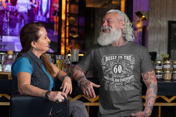 Men's Vintage 60's 1960's Birthday T-Shirt Sixty Shirt Gift Idea 60th 65th Decade Birthday Shirts Tee Original Shirt Man Unisex