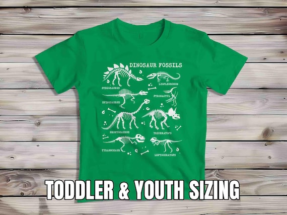 Kids Dinosaur Fossil TShirt Dinosaur Fossil Record Bones Dig Dino Shirt Shirt Paleontologist Gift Children's Paleontology T-Shirt Youth