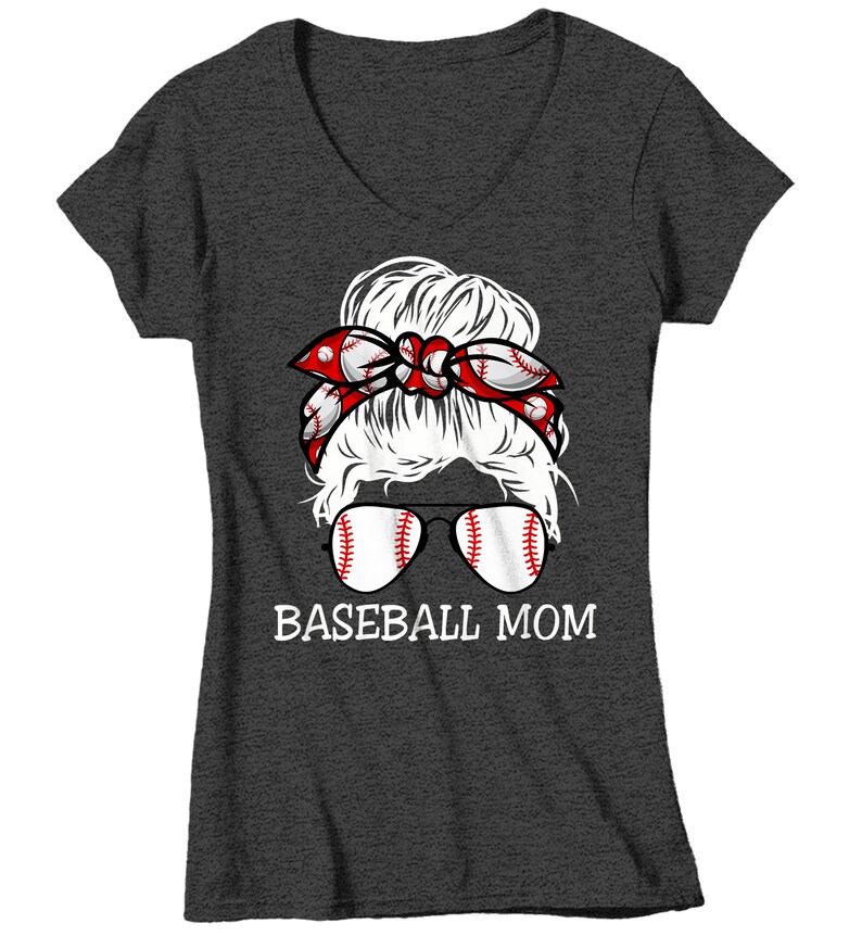 Women's Cute Baseball Mom Shirt Messy Bun T Shirt Baseball Etsy