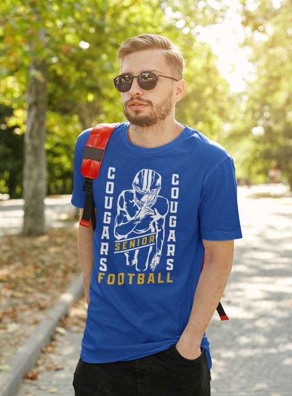 Men's Personalized Senior Football T Shirt Custom Football Senior Dad Shirt Mom Team Custom Unisex Shirts Gift Idea