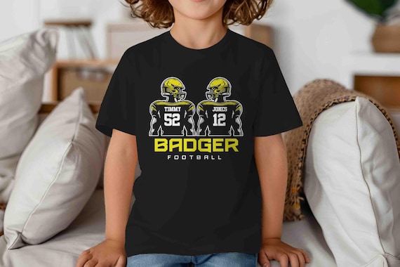 Kids Personalized Football T Shirt Custom Football 2 Players Shirt Personalized Football Brother Team Pride Custom Youth Shirts Gift Idea