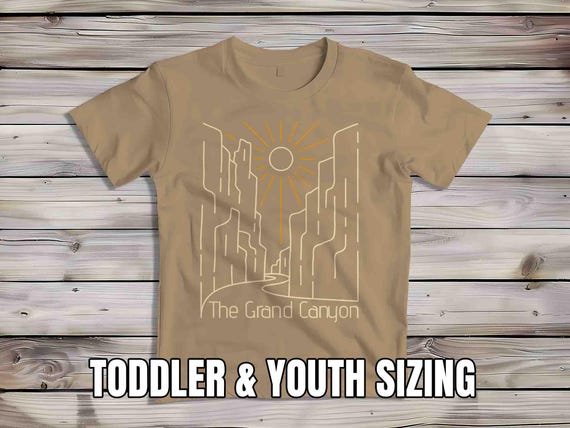 Kids Grand Canyon Shirt National Park Shirt Line Art Minimal Hiker T Shirt Gift Idea Him Minimalist Tourist Child Arizona AZ Tee Graphic