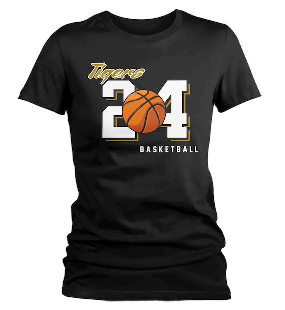 Women's Custom Basketball T Shirt Personalized Basketball Tee Modern Basket Grandma Mom Sleek TShirt Player Year Logo Ladies Shirt Gift Idea