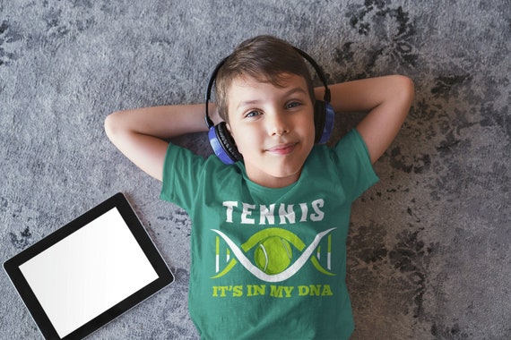 Kids Tennis Shirt It's In my DNA Tennis Player T Shirt Tennis Coach Geek Ball Racket Tennis Tee Court Gift Shirt Boy's Girl's TShirt