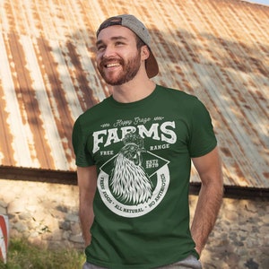 Men's Personalized Farm T Shirt Vintage Rooster Shirt Farmer Gift Idea Custom Chicken Shirt Farm Shirts Customized TShirt