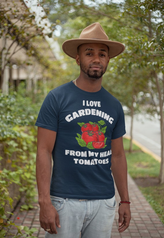 Men's Funny Gardening T-Shirt Gardener Shirt From My Head Tomatoes Shirts Garden Gift Idea